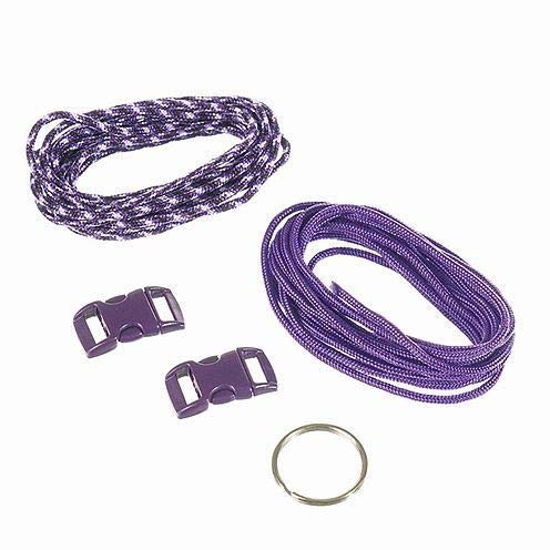 efco Sortiert Paracord Seil Starter Kit Mischgewebe, Polyester, Schwarz/Mauve/Weiß, 2 mm x 2 m von efco