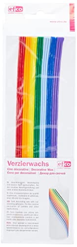 efco Wachsstreifen, 200 x 2 mm, Regenbogenfarben, 21 Stück von efco