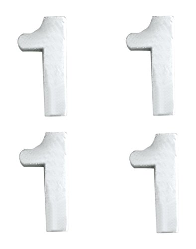 efco "Zahl 2,5 cm Wachs Dekoration, Silber Brilliant, 8 mm, 4-teilig von efco