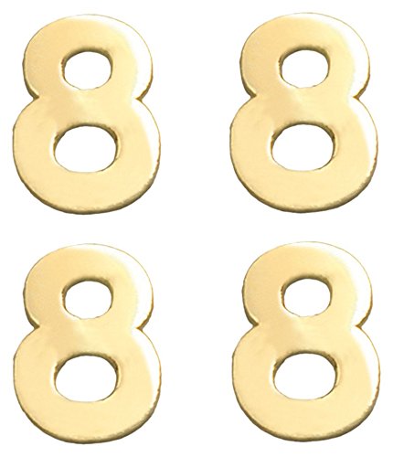 Efco "Zahl 20,3 cm Wachs Dekoration, Gold Brilliant, 8 mm, 4-teilig von efco