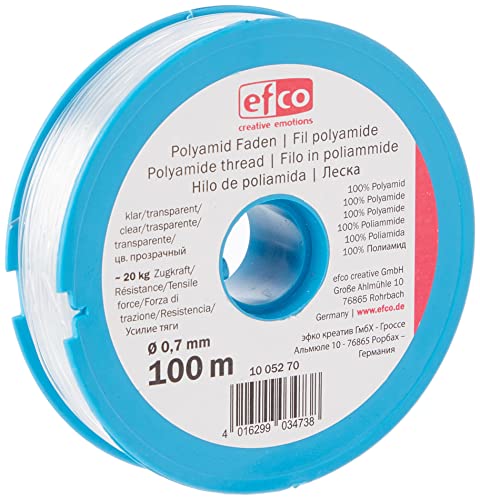 Efco Zugkraft-Faden, Polyamid, 20,0 kg, 0,7 mm Durchmesser, 100 m, Transparent von efco