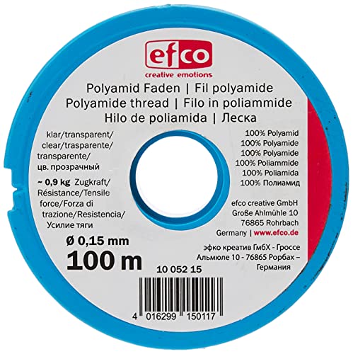 Efco Polyamidfaden Zugkraft ca. 0,9 kg ø 0,15 mm 100 m klar, Polyamid, farblos, 12 x 5 x 2 cm von efco
