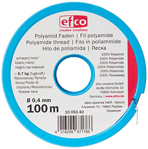 Efco Zugkraft Gewinde, Polyamid, schwarz, 6,7 kg, 0,4 mm Durchmesser, 100 m Efco Zugkraft Gewinde, Polyamid, schwarz, 6,7 kg, 0,4 mm Durchmesser, 100 m von efco