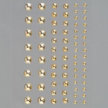 efco rund Halbperlen Acryl selbstklebend, Gold Brilliant, 3/5/7 mm, 72 von efco