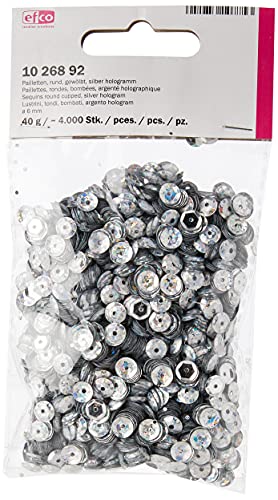 efco rund-Pailletten, Silber Hologramm, 6 mm, 40 g, 4000-piece von efco