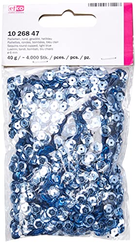 efco rund-Pailletten, hellblau, 6 mm, 40 g, 4000-piece von efco