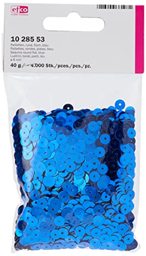 Efco rund flach Pailletten, blau, 6 mm, 40 g, 4000-piece von efco