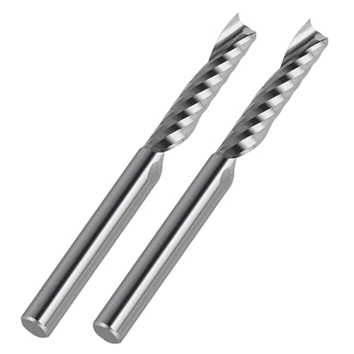 EFUTURETIME 2-tlg. Hartmetall Schaftfräser 6mm, Einschneider Fräser, 32mm Schnittlänge, CNC Spiralnutfräser aus Wolframstahl für Oberfräse, Holz, PVC, Aluminium, Präzisionsarbeit EFUTURETIME 2-tlg. Hartmetall Schaftfräser 6mm, Einschneider Fräser, 32mm Schnittlänge, CNC Spiralnutfräser aus Wolframstahl für Oberfräse, Holz, PVC, Aluminium, Präzisionsarbeit von efuturetime