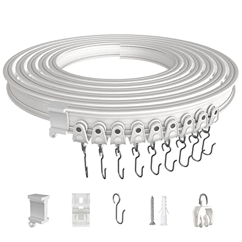 EFUTURETIME Gebogene Gardinenschiene, 10 Meter, Flexible Vorhangschiene aus ABS, Deckenvorhangschienen, Zubehör für Vorhänge für Gardinenaufhängung, Raumteiler, Zimmer, Balkone, Büros, Hotels, Weiß EFUTURETIME Gebogene Gardinenschiene, 10 Meter, Flexible Vorhangschiene aus ABS, Deckenvorhangschienen, Zubehör für Vorhänge für Gardinenaufhängung, Raumteiler, Zimmer, Balkone, Büros, Hotels, Weiß von efuturetime