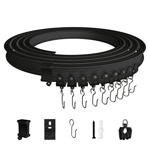 EFUTURETIME Gebogene Gardinenschiene, 3 Meter, Flexible Vorhangschiene aus ABS, Deckenvorhangschienen, Zubehör für Vorhänge für Gardinenaufhängung, Raumteiler, Zimmer, Balkone, Büros, Hotels, Schwarz EFUTURETIME Gebogene Gardinenschiene, 3 Meter, Flexible Vorhangschiene aus ABS, Deckenvorhangschienen, Zubehör für Vorhänge für Gardinenaufhängung, Raumteiler, Zimmer, Balkone, Büros, Hotels, Schwarz von efuturetime