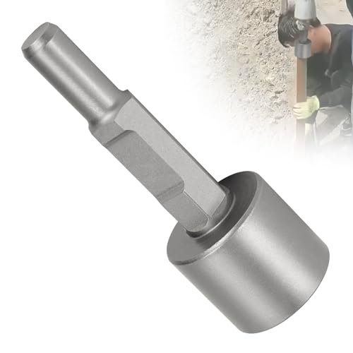 EFUTURETIME Treiber Meißel Bit, φ70x200mm, Innen φ 50 mm, Jack Hammer Star Picket Driver, SDS HEX Erdnageleintreiber, Pfahlramme Bit für Einsetzen Holzpfosten Rohre Stahlrohr von efuturetime