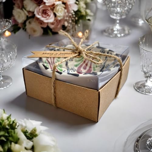 Personalisierte Hochzeitsschale für Gäste in Großpackung, 16 Stück, personalisierbar, Hochzeitsgeschenke, Keramik-Servierschale, 8,9 cm Durchmesser, Porzellanschale, Weihnachtsgeschenk für Gäste von eggetex