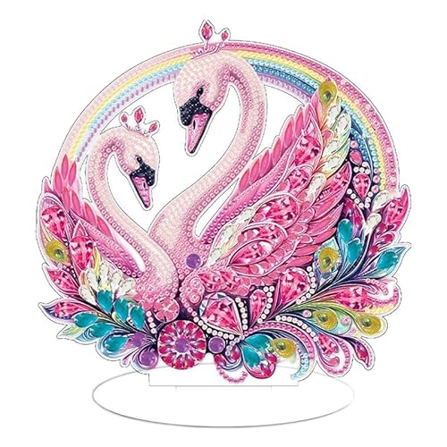 egjxal Swan Diamond Art Painting Desktop Dekorationen, spezielle Form 5D DIY Diamant Kunst Acryl Diamant Kunst Malerei Tier Tischplatte Ornament Kit für Home Office von egjxal