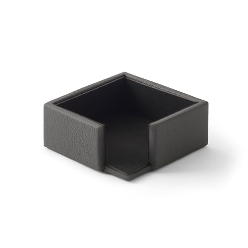 Eglooh - Atena - Notizzettel Box Echtes Leder Anthrazit Grau - Zettelbox, Notizklotz, Zettelkasten für Schreibtisch und Büro - cm 11,2 x 11,2 x H.4,5 - Made in Italy von Eglooh