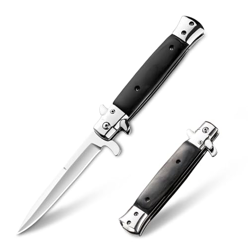 eiloszf Klappmesser Einhandmesser Scharfes Taschenmesser, Jagdmesser Outdoor Survival Messer (Weiß+Schwarz) von eiloszf
