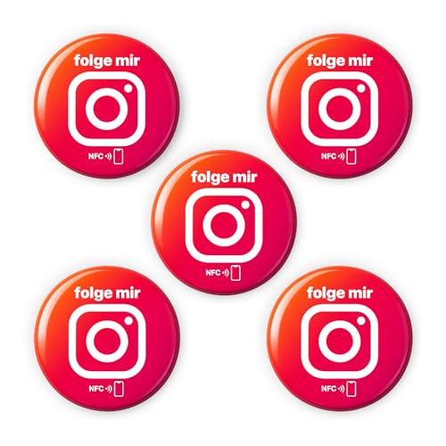 5x Instagram NFC Sticker deutsch – „folge mir“ – wiederbeschreibbar, zum selber einrichten – für schnellen, kontaktlosen Kontaktaustausch auf dem Festival oder unterwegs, neue Follower im Studio, Shop 5x Instagram NFC Sticker deutsch – „folge mir“ – wiederbeschreibbar, zum selber einrichten – für schnellen, kontaktlosen Kontaktaustausch auf dem Festival oder unterwegs, neue Follower im Studio, Shop von einfachsachen