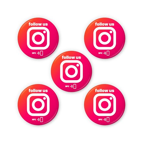 5x NFC Sticker – Instagram „Follow us“ – Englisch – Wiederbeschreibbar & kontaktlos – Ø 3 cm mit 3M-Rückseite – Für Events, Terminkarten, Salons & Shops – Umweltfreundlich verpackt 5x NFC Sticker – Instagram „Follow us“ – Englisch – Wiederbeschreibbar & kontaktlos – Ø 3 cm mit 3M-Rückseite – Für Events, Terminkarten, Salons & Shops – Umweltfreundlich verpackt von einfachsachen