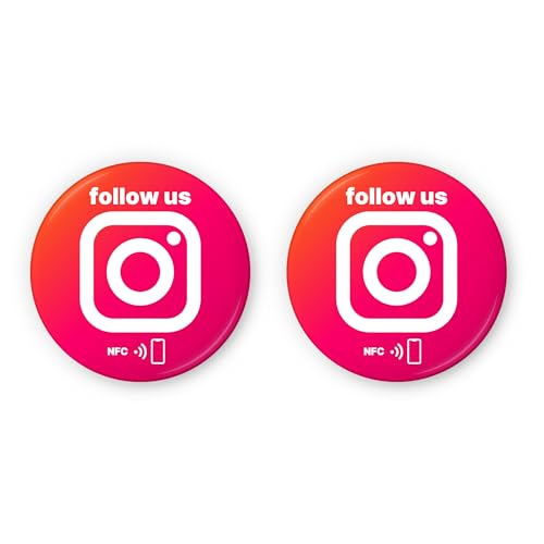 "follow us" Instagram NFC Stickers – 2-Pack – editable & reusable – 3cm – Smart contactless call-to-action for shops, events & creative professionals "follow us" Instagram NFC Stickers – 2-Pack – editable & reusable – 3cm – Smart contactless call-to-action for shops, events & creative professionals von einfachsachen