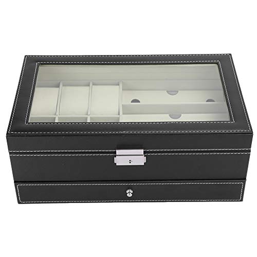 AMONIDA Uhrenvitrine, Schmuck Uhrenhalter Schmuckschatulle, für Sonnenbrillen Reisering Männer Frauen von AMONIDA