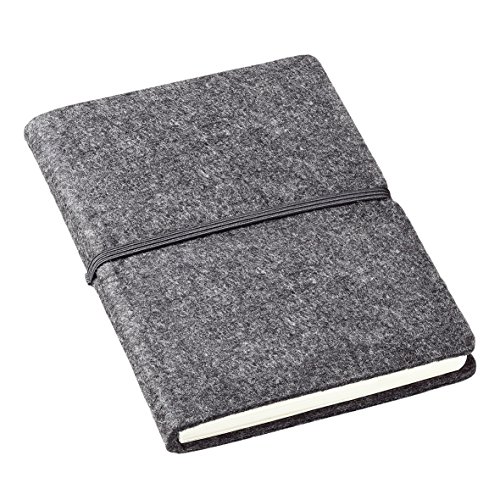 elasto PROMOTION FOR LIFE Notizbuch aus Filz DIN-A5 Filz 70g/m² weiß Papier kariert Tagebuch Schreibblock Notizblock Noitzheft Business von elasto PROMOTION FOR LIFE
