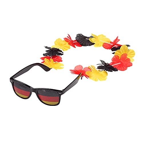 elasto form Spaßbrille mit Hawaiikette - Deutschland Fanartikel Europmeisterschaft 2024 - Auffällige Brille für Fußballfans bei der EM 2024 - Sonnenbrille mit Umhängekette elasto form Spaßbrille mit Hawaiikette - Deutschland Fanartikel Europmeisterschaft 2024 - Auffällige Brille für Fußballfans bei der EM 2024 - Sonnenbrille mit Umhängekette von elasto form