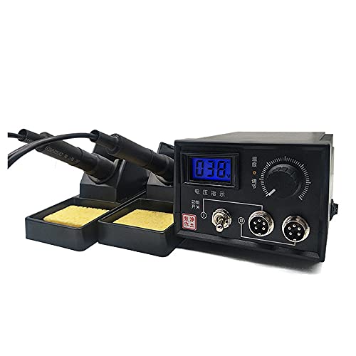 Brandmalerei,Brandmalstation Dual Holzbrenner mit Halterung,Pyrographie Maschine 60W 220V mit 20Pcs Brennspitzen für Holz Leder Kürbis Handwerk Brandmal (2 Holzkobeln Digital Display) von ele ELEOPTION