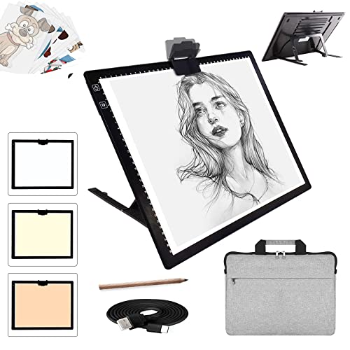 A3 LED-Lichtpad mit Tragetasche, kabelloses Akku-LED-Lichtpad mit Ständer, wiederaufladbar, 6 einstellbare Helligkeiten, Tracking-Lichtbox, Pad für 5D-Diamantmalerei, Zeichnen, Jäten, Vinyl A3 LED-Lichtpad mit Tragetasche, kabelloses Akku-LED-Lichtpad mit Ständer, wiederaufladbar, 6 einstellbare Helligkeiten, Tracking-Lichtbox, Pad für 5D-Diamantmalerei, Zeichnen, Jäten, Vinyl von elice