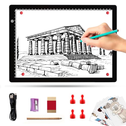 A4 Leuchttisch, Ultra-dünne Magnetisch Leuchtplatte,Typ-C-USB-Stromkabel Stufenlose Helligkeit dimmbar Tracing Light Pad für Zeichnen,Diamond Painting, Jäten von Vinyl,Tätowierung,Röntgenbetrachtung A4 Leuchttisch, Ultra-dünne Magnetisch Leuchtplatte,Typ-C-USB-Stromkabel Stufenlose Helligkeit dimmbar Tracing Light Pad für Zeichnen,Diamond Painting, Jäten von Vinyl,Tätowierung,Röntgenbetrachtung von elice