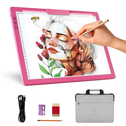 Wiederaufladbar A4 Leuchttisch mit Tasche,batteriebetrieben Led Licht Pad 6 Helligkeitsstufen Leuchttafel zum Nachzeichnen,Wiederaufladbare Leuchtplatte für Zeichnung,Diamond Painting, Animation Wiederaufladbar A4 Leuchttisch mit Tasche,batteriebetrieben Led Licht Pad 6 Helligkeitsstufen Leuchttafel zum Nachzeichnen,Wiederaufladbare Leuchtplatte für Zeichnung,Diamond Painting, Animation von elice