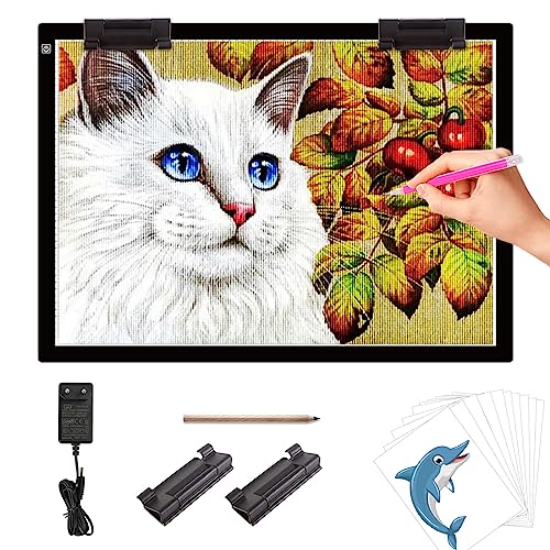 elice A2 LED Leuchttisch mit 12V 2A-Adapter und 2 Multifunktionsclips,7mm ultradünnes Leuchtplatte,3 Helligkeitsstufen,große Leuchtplatte für Diamond painting,Zeichnen, Skizzierung Designen,Animation elice A2 LED Leuchttisch mit 12V 2A-Adapter und 2 Multifunktionsclips,7mm ultradünnes Leuchtplatte,3 Helligkeitsstufen,große Leuchtplatte für Diamond painting,Zeichnen, Skizzierung Designen,Animation von elice