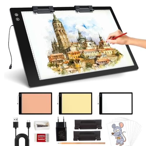 elice Wiederaufladbare A2 leuchttisch mit 5200mAh Batteriebetriebener,3-Farben-Lichtmodi,ultradünne Leuchttafel mit 6-stufiger/stufenloser Helligkeit,lichtpad zum Skizzieren,diamond painting,Zeichnen elice Wiederaufladbare A2 leuchttisch mit 5200mAh Batteriebetriebener,3-Farben-Lichtmodi,ultradünne Leuchttafel mit 6-stufiger/stufenloser Helligkeit,lichtpad zum Skizzieren,diamond painting,Zeichnen von elice