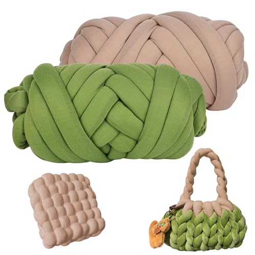 Chunky Yarn Dicke Wolle zum Handstricken - 2 Stück Armstricken Wolle 250g Strickwolle Dickes Garn 2 Farben Häkelwolle Handstrickgarn Schlauchgarn für Taschen, Decken, Haustierbett, Sofa Chunky Yarn Dicke Wolle zum Handstricken - 2 Stück Armstricken Wolle 250g Strickwolle Dickes Garn 2 Farben Häkelwolle Handstrickgarn Schlauchgarn für Taschen, Decken, Haustierbett, Sofa von elthmpr