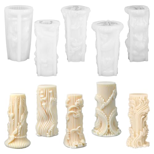 Silikonformen Gießformen Kerzenformen zum Gießen - 3D Kerzenformen Silikon 5 Stück Zylinderförmig Kerzen Formen, Handgemachte Kerzengießformen für DIY Duftkerzen, Handwerk Ornamente, Heimdekorationen Silikonformen Gießformen Kerzenformen zum Gießen - 3D Kerzenformen Silikon 5 Stück Zylinderförmig Kerzen Formen, Handgemachte Kerzengießformen für DIY Duftkerzen, Handwerk Ornamente, Heimdekorationen von elthmpr