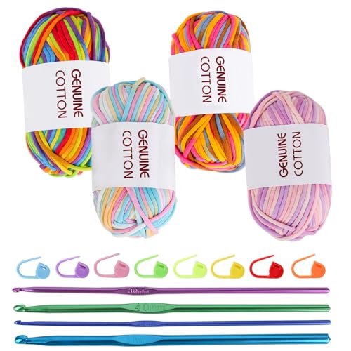 elthmpr Häkelgarn für Anfänger 4 Stück Dicke Wolle Zum Stricken Häkelwolle 50g Easy Yarn für Anfänger Baumwoll-Nylon-Garn Baumwolle zum Stricken für Häkeln Stricken und Handwerk elthmpr Häkelgarn für Anfänger 4 Stück Dicke Wolle Zum Stricken Häkelwolle 50g Easy Yarn für Anfänger Baumwoll-Nylon-Garn Baumwolle zum Stricken für Häkeln Stricken und Handwerk von elthmpr