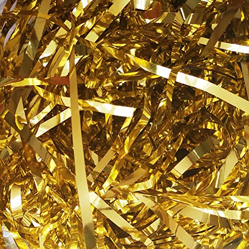 Emartbuy 100 Gramm Metallic-Geschreddertes Papier Papierschnitzel, Ideal Für die Dekoration von Geschenken, Zum Befüllen von Körben Und Zum Verpacken Von Geschenken - Gold von emartbuy