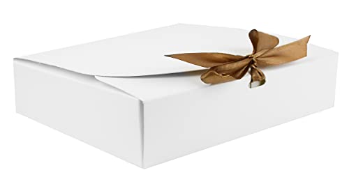 Emartbuy Geschenkbox, rechteckig, 24 x 19,5 x 7 cm, einfache Montage, weiße Kraftbox mit Schleife, 12 Stück Emartbuy Geschenkbox, rechteckig, 24 x 19,5 x 7 cm, einfache Montage, weiße Kraftbox mit Schleife, 12 Stück von emartbuy