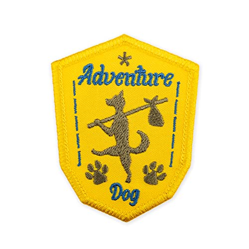 EMBROVERSE Adventure Dog Travel Patch - Dog Paw Funny Embroidered Iron On Patches - Size:6.3 x 7.9 cm von embroverse