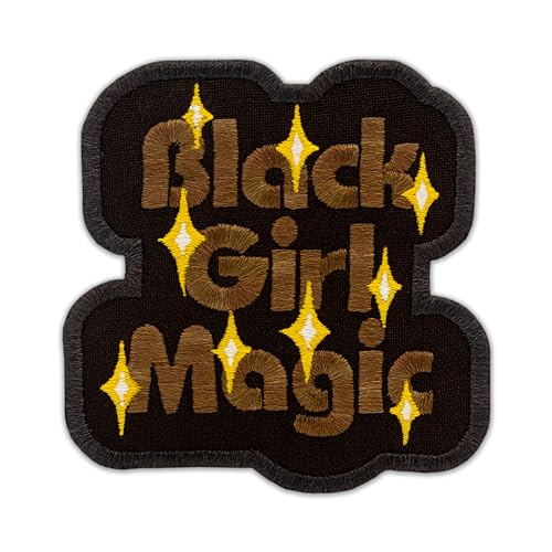 EMBROVERSE Black Girl Magic Embroidered Patch - Beauty Queen Empowerment Pride Accessory, Self-Love Expression Sparkling Accents, Iron On, 7.6 x 7.6 cm EMBROVERSE Black Girl Magic Embroidered Patch - Beauty Queen Empowerment Pride Accessory, Self-Love Expression Sparkling Accents, Iron On, 7.6 x 7.6 cm von embroverse