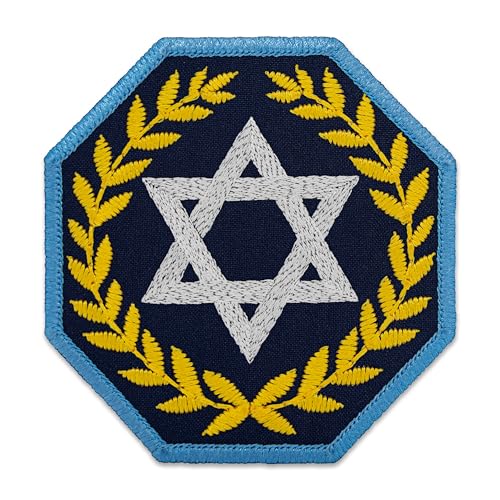 EMBROVERSE Davidstern bestickter Aufnäher – Hebräischer Glaube zum Aufbügeln – jüdisches Symbol mit Lorbeer, 3,9 Zoll (10 cm) von embroverse
