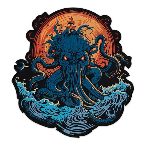 EMBROVERSE Epic Kraken bestickter großer Aufnäher – nautische Ozean-Fantasie-Legende zum Aufbügeln auf der Rückseite – Mythisches Meeresmonster-Oktopus, 38,1 x 40,6 cm EMBROVERSE Epic Kraken bestickter großer Aufnäher – nautische Ozean-Fantasie-Legende zum Aufbügeln auf der Rückseite – Mythisches Meeresmonster-Oktopus, 38,1 x 40,6 cm von embroverse
