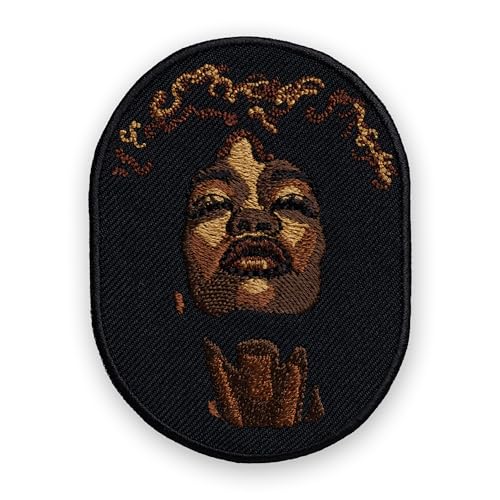 EMBROVERSE Golden Afro Black Girl Bestickter Aufnäher - Kleines Aufbügelbild Portrait Abzeichen für Streetwear Jacken, Festival Taschen, Biker Westen & Einzigartige Geschenke 2,5 × 8,4 cm EMBROVERSE Golden Afro Black Girl Bestickter Aufnäher - Kleines Aufbügelbild Portrait Abzeichen für Streetwear Jacken, Festival Taschen, Biker Westen & Einzigartige Geschenke 2,5 × 8,4 cm von embroverse