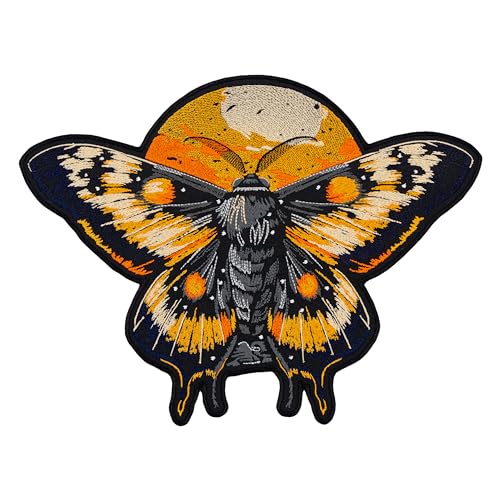 EMBROVERSE Lunar Moth Großer Rückenaufnäher, Nachthimmel, Schmetterling, Mondphase, Astralgeflügeltes Insekt, Outdoor-Abenteuer, bestickt, zum Aufbügeln, Jacke, Zubehör, 20 x 15 cm EMBROVERSE Lunar Moth Großer Rückenaufnäher, Nachthimmel, Schmetterling, Mondphase, Astralgeflügeltes Insekt, Outdoor-Abenteuer, bestickt, zum Aufbügeln, Jacke, Zubehör, 20 x 15 cm von embroverse