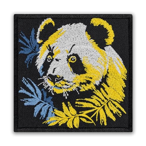 EMBROVERSE Niedlicher Pandabär, bestickter Aufnäher, verspieltes Tiergesicht, inspiriert von der wilden Natur, umweltfreundlicher Stil, schwarz und gelb, zum Aufbügeln, 9,7 cm EMBROVERSE Niedlicher Pandabär, bestickter Aufnäher, verspieltes Tiergesicht, inspiriert von der wilden Natur, umweltfreundlicher Stil, schwarz und gelb, zum Aufbügeln, 9,7 cm von embroverse