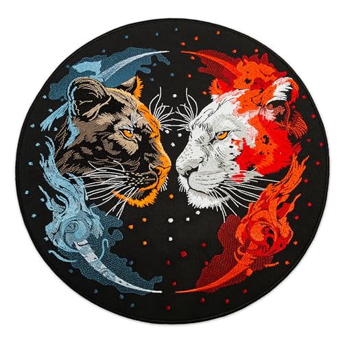 EMBROVERSE Yin Yang Panthers großer bestickter Aufnäher – Dschungeltier-Dualität, Geister, Rückenjacken-Zubehör, Feuer und Eis-Duo-Elemental-Katze, zum Aufbügeln, 25,4 cm EMBROVERSE Yin Yang Panthers großer bestickter Aufnäher – Dschungeltier-Dualität, Geister, Rückenjacken-Zubehör, Feuer und Eis-Duo-Elemental-Katze, zum Aufbügeln, 25,4 cm von embroverse