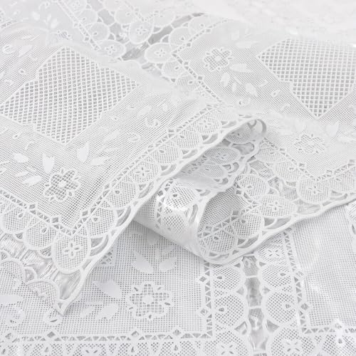 Tischdecke Plastifiziert Gestickt Weiß Spitze 3D Moderne Tischdecke Küche Fleckschutz 137X240 DIS_B Tischdecke Plastifiziert Gestickt Weiß Spitze 3D Moderne Tischdecke Küche Fleckschutz 137X240 DIS_B von emmevi