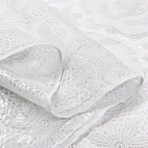 emmevi Tischdecke aus Kunststoff, bestickt, 3D-Spitze, schmutzabweisend, 137 x 220 cm emmevi Tischdecke aus Kunststoff, bestickt, 3D-Spitze, schmutzabweisend, 137 x 220 cm von emmevi