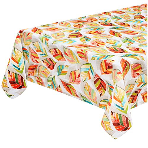 emmevi Tischdecke für Küche, Baumwolle, mit Bordüre und Blättern, Regenbogen, waschbar, für Zuhause, Modell: Grease Dis_46, 135 x 180 cm emmevi Tischdecke für Küche, Baumwolle, mit Bordüre und Blättern, Regenbogen, waschbar, für Zuhause, Modell: Grease Dis_46, 135 x 180 cm von emmevi