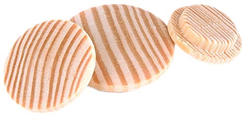 woplus Holzabdeckkappen Holz Abdeckkappen Kiefer unbehandelt Bohrloch 15mm [10 Stück] (Bohrloch 15MM [17.K15]) von emoebelbeschlaege