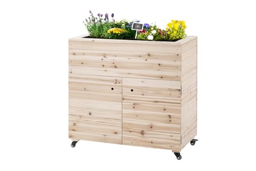 empasa Hochbeet Kommode 'Move 2.0' mit Transportrollen und großem Stauraum, Blumenkasten Pflanzkübel Frühbeet Kräuterbeet aus Holz, 95 x 80 x 45 cm empasa Hochbeet Kommode 'Move 2.0' mit Transportrollen und großem Stauraum, Blumenkasten Pflanzkübel Frühbeet Kräuterbeet aus Holz, 95 x 80 x 45 cm von empasa