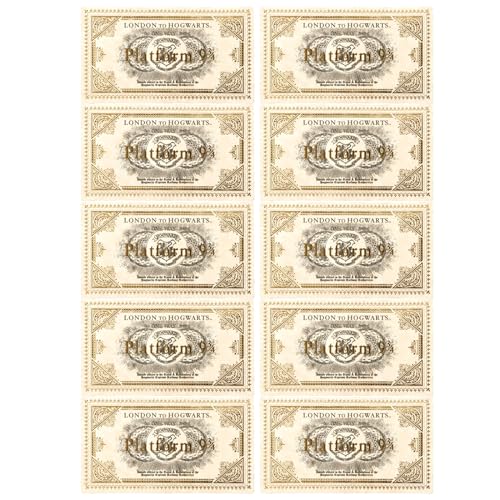 emperoch Goldstempel Einladungskarten-Set, 10 Stück Partyzubehör 9 3/4 Plattformtickets - Exklusives Golden Ticket Brief-Set für Geburtstagsfeiern emperoch Goldstempel Einladungskarten-Set, 10 Stück Partyzubehör 9 3/4 Plattformtickets - Exklusives Golden Ticket Brief-Set für Geburtstagsfeiern von emperoch